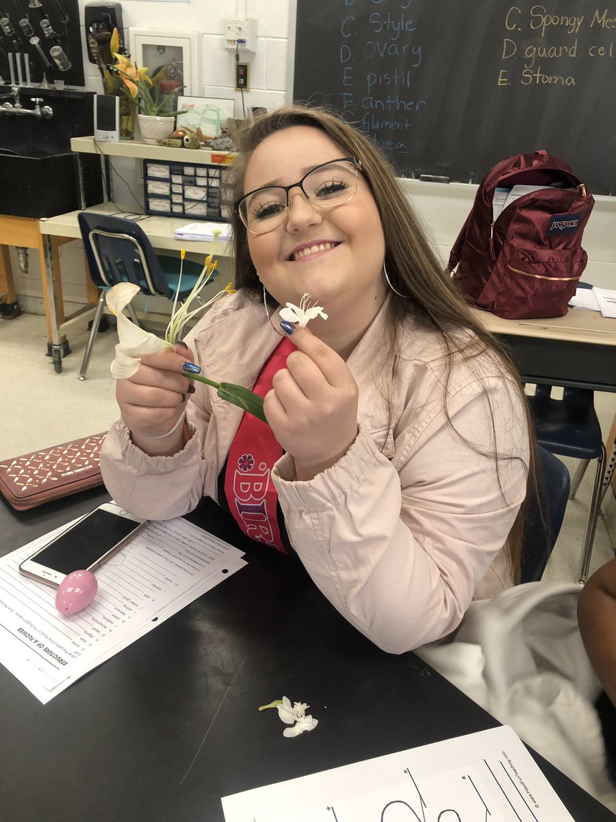 Students had fun today learning the parts of an Angiosperm and using the microscope! #scpsva #shsindianpride #iteachbio