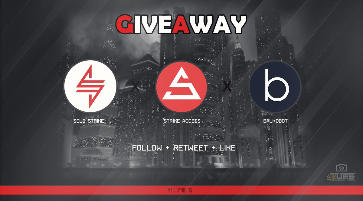 SoleStrike's tweet photo. FREE Giveaway

Rules:
Follow @balkobot @StrikeAccess &amp; @SoleStrike 
Retweet, Like &amp; Tag Friend 

Winner receives FREE copy of BalkoBot, 2 Months Free to StrikeAccess and 1 Free Slot for Travis 1 https://t.co/fsCbGSaJ7N