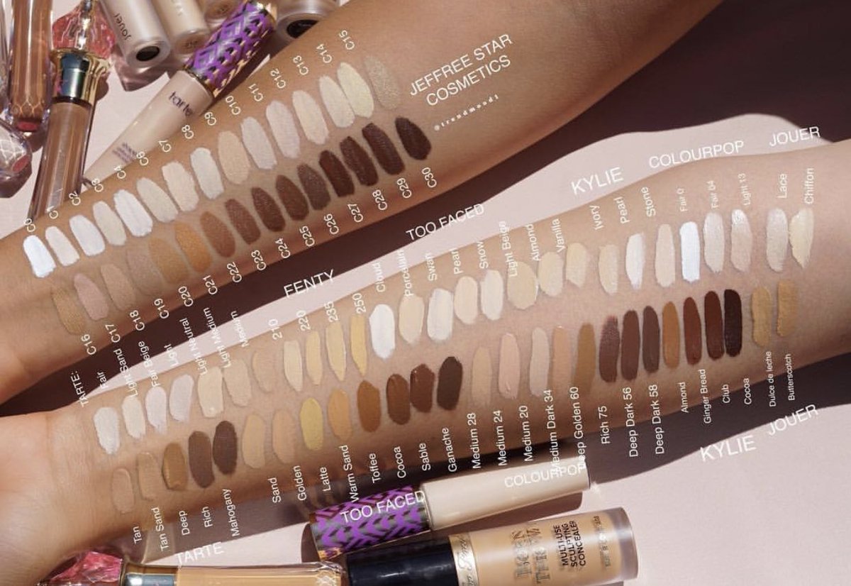 Cause we need it... Comparison #SWATCHES π¨ *in sunlight
The #MagicStarConcealer
Also Did Live Swatches on my YouTube Channel ππΌ LINK β‘οΈ http://bit.ly/2V2zsTuΒ ππβοΈ Complexion by @JeffreeStar Cosmetics