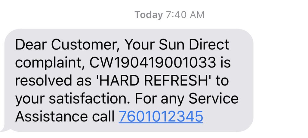 jay_MIB's tweet photo. Worst experience with @sundth @SUNDIRECTIndia 3 days after recharge still no connection, each time calling customer service is of no use, they just ask me to wait for 2 hours. Also, gets a message stating ur issue is resolved but nothing worked!! https://t.co/i2gloAcl54