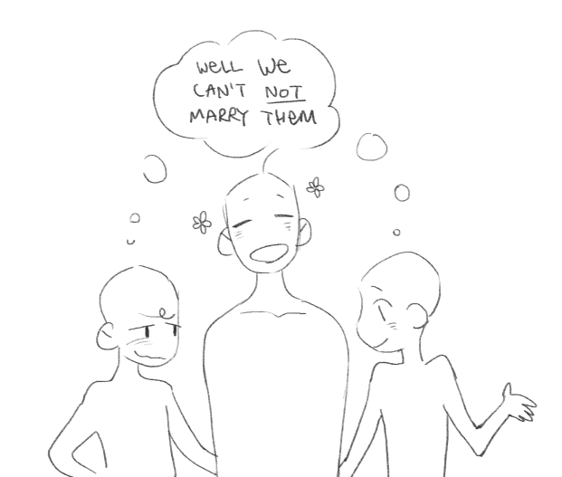 everyone's got the ship dynamics meme covered, but i still have something to contribute. it's the same thing i have to contribute to every fandom i enter. OT3s 