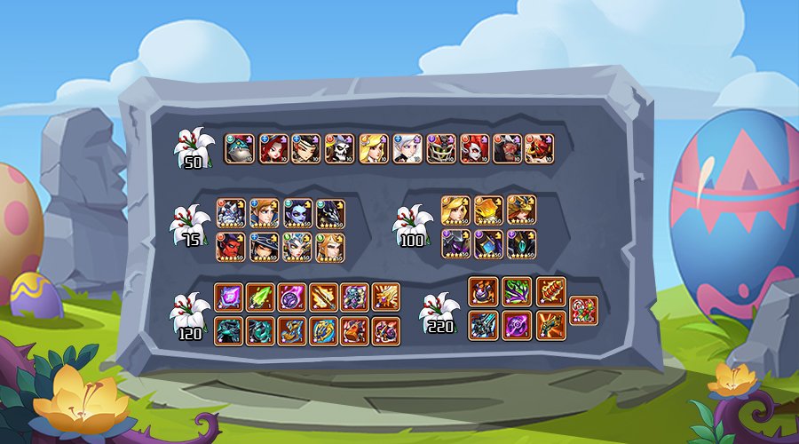 Idle Heroes Easter Pray A Special Event For Easter During The Event You Can Exchanged For Limited Heroes Skins And Artifacts You Don T Want To Miss It Check Details At