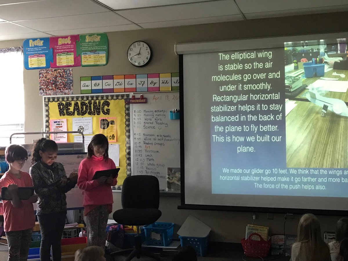 Proud of our third grade ‘Flight’ presentations- great use of scientific vocabulary, application of concepts, and teamwork! ⁦<a href="/PLTWorg/">Project Lead The Way</a>⁩ ⁦<a href="/KaseyWeishaar/">Kasey Weishaar</a>⁩