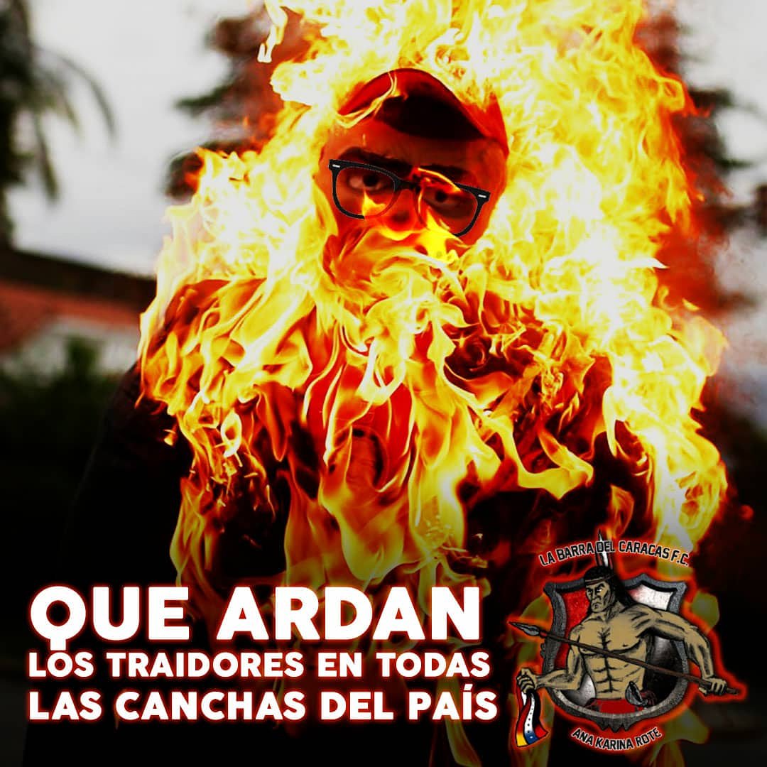 LDR_CFC's tweet photo. ¡Que ardan los traidores del fútbol venezolano! https://t.co/1uP6XT03Pj #MúltameEste8xxxD #PutaFVF https://t.co/qEB6zUmfRv