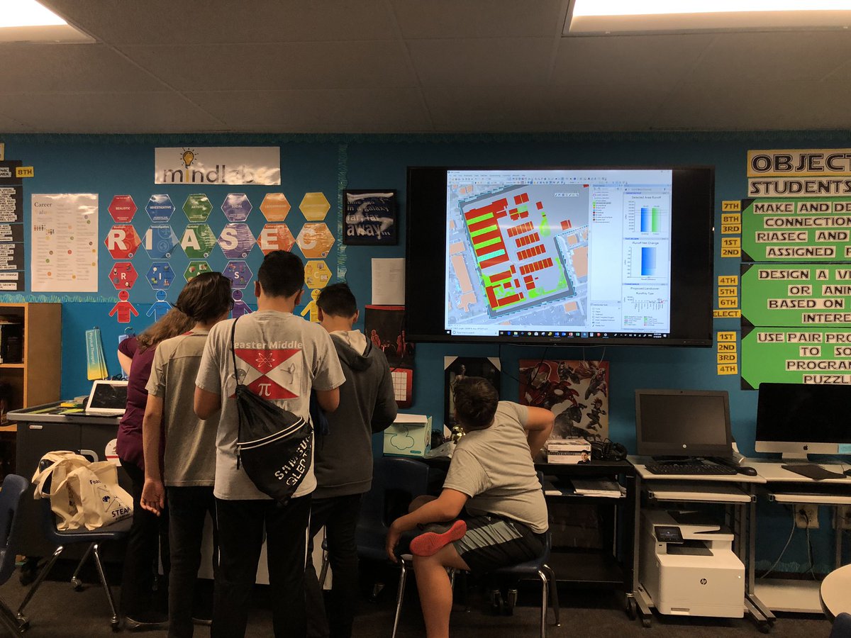 FeasterCharter's tweet photo. So appreciative to #UCSD's Urban Studies and Planning Program for spending time today with our #FeasterMiddle Ss to look at flow paths and design solutions for our campus' flooding problems! #FeasterLearns @ChulavistaCC @CVESDNews https://t.co/yjffMODszG