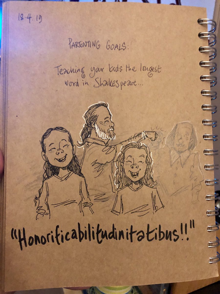 GaryScribbler's tweet photo. They are so pleased with themselves they won’t stop saying it!!  I love that they love words... #doodleaday #widowerlife #shakespearerules https://t.co/8YcjINWsXS