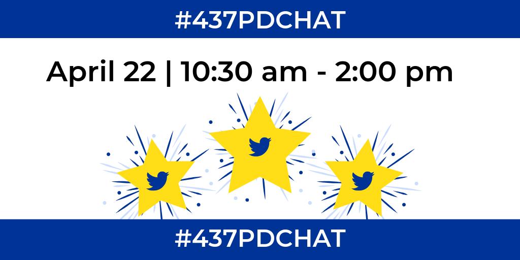 bcwhite's tweet photo. Ever wonder what a Twitter Chat is? 
Get ready to join us live and find out during the USD 437 Mini-Conference on April 22nd.  The #437PDCHAT will begin at 10:30 am.  Stay tuned for more!  #437PD #USD437 @usd437 https://t.co/852EQZy6ku