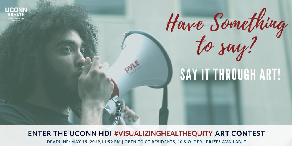 UConnHDI's tweet photo. #VisualizeHealthEquity Art Contest is open! For details check https://t.co/ytulkkQb0V
#Connecticut #HealthEquity #Hope #Opportunities #Art #PowerofArt #Poetry #HealthJustice #BMOC #LGBTQ+ #WGOC #drawing #digitalart #illustration #watercolor #photography #sculpture #creativity https://t.co/ALS9Zp5Su2