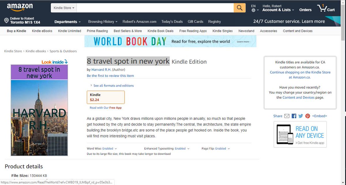 Timothy37981's tweet photo. Hi, FREE ebook Amazon Start Midnight Friday, Apr 19, 2019, 12:00 AM to 11.59 PM ,  ) T : 8 travel spot in new york.  URL -U.S. (or Available in Your countries site): https://t.co/z3T9BiBP8X .  if  miss email : timothyparker07@gmail.com for free book. Please leave Positive Review https://t.co/YcVybVAGyC