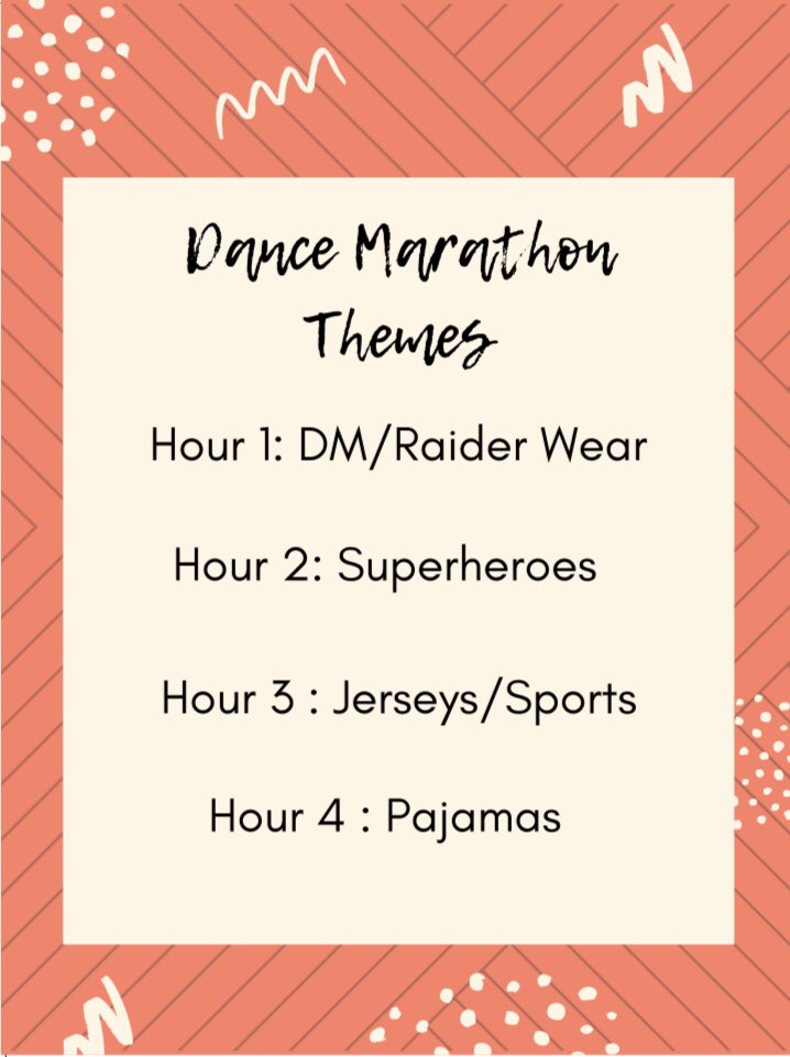 hhs_rdm's tweet photo. These are the themes for the marathon, so have fun and get creative!!! https://t.co/qQZthxwPkN