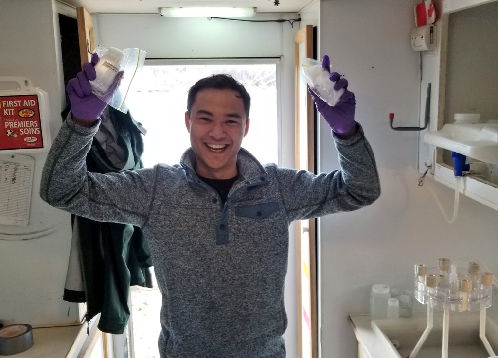 HudsonBayWQMS's tweet photo. The last bottles (of the week) have been #FieldFiltered! Ross has learned the tricks of the #EPPWB #WaterQuality sampling. Ross you are now an honorary #PrairiePerson!
#FlatLands #NotBoringLands #WQMS #CarrotRiver #YouNeedToEatMoreIceCream https://t.co/LdhrQtc7xm