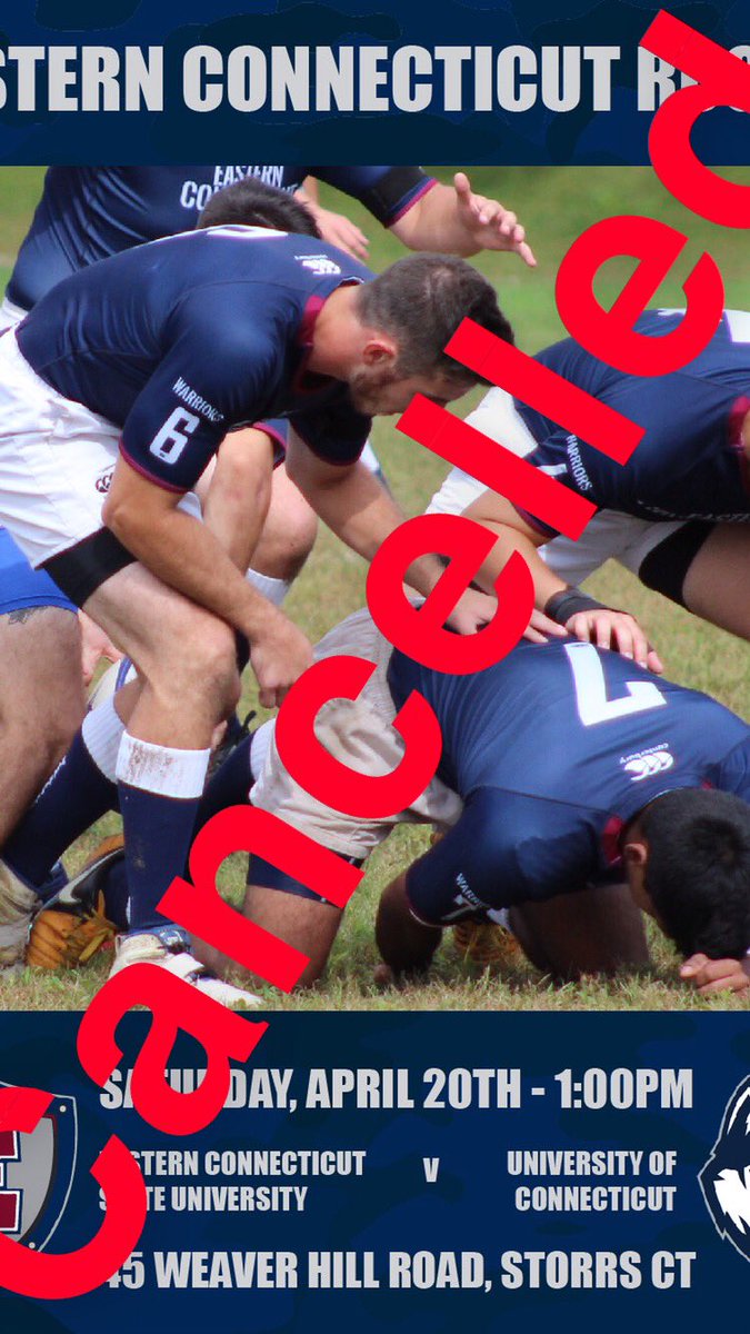 EasternRugby's tweet photo. Due to the weather we will not be scrimmaging uconn Saturday https://t.co/LHmP8fJK1V