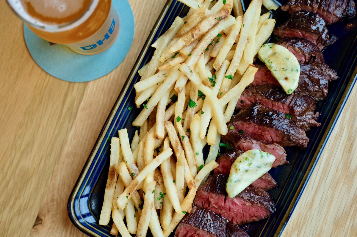 Our Steak Frites will warm you up on this damp day. Promise. 

{Slagel Hanger Steak, Malted Herb Butter, Bordelaise Sauce, Fries}

#dryhopbrewers #chicagobeer #chicagofood #chicagofoodies #chicagobrewery #lakeviewchicago