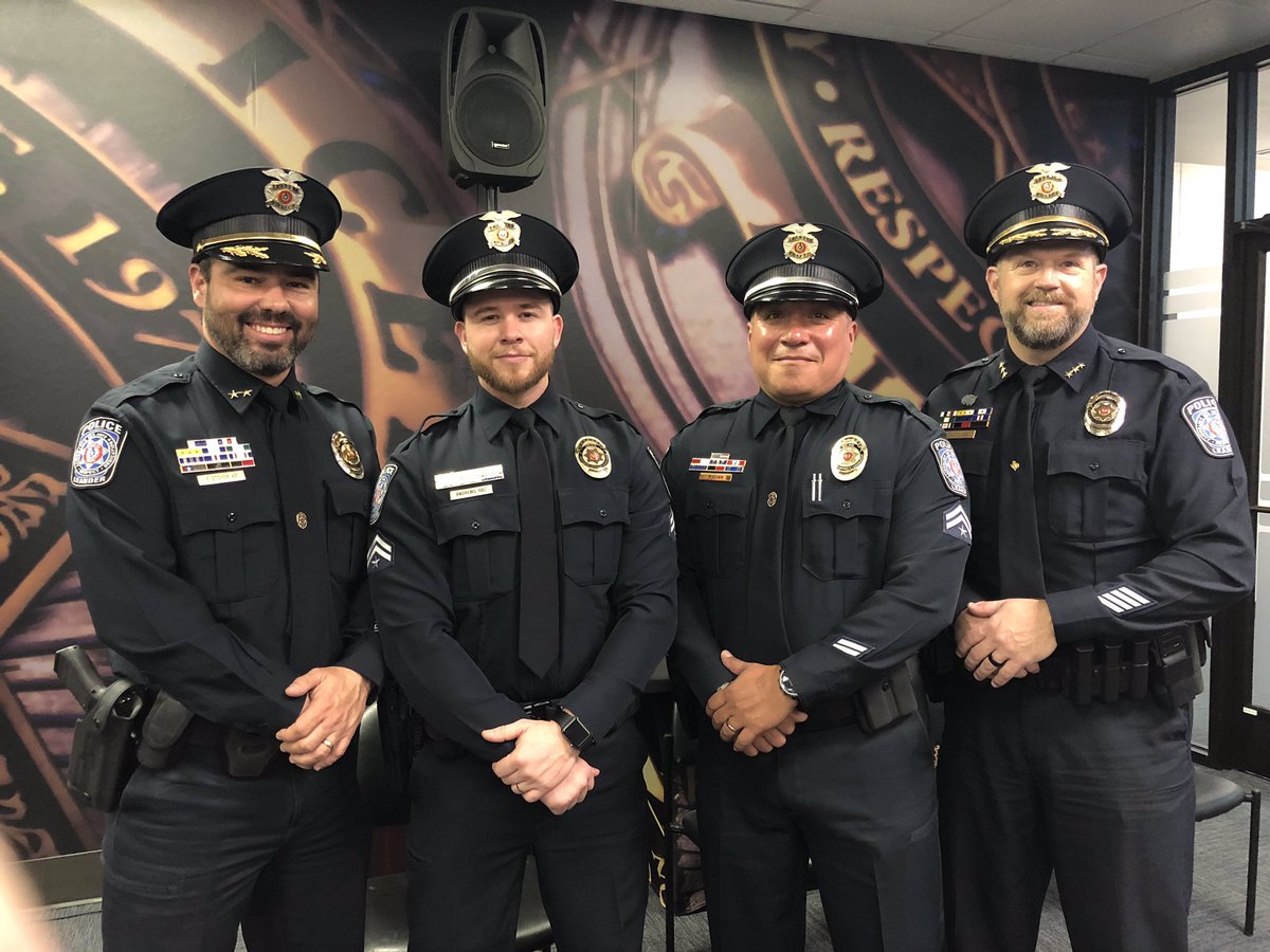 Moving on up! Gratz on the promotions today! Asst. Chief Fletcher and Cpl. Andrews and Silva!