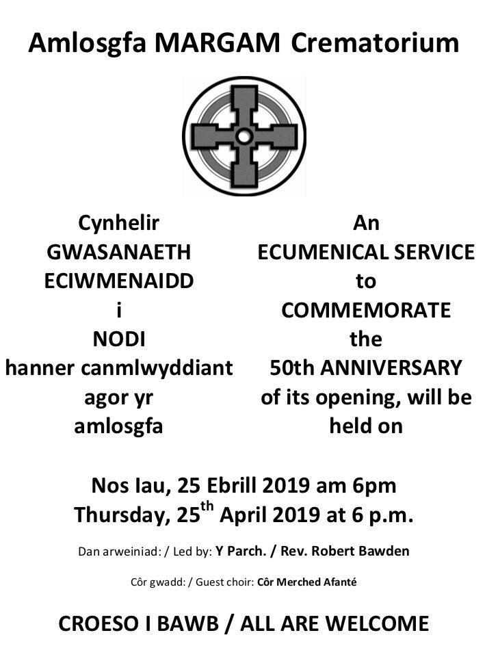 Margam Crematorium is 50 years old this week.