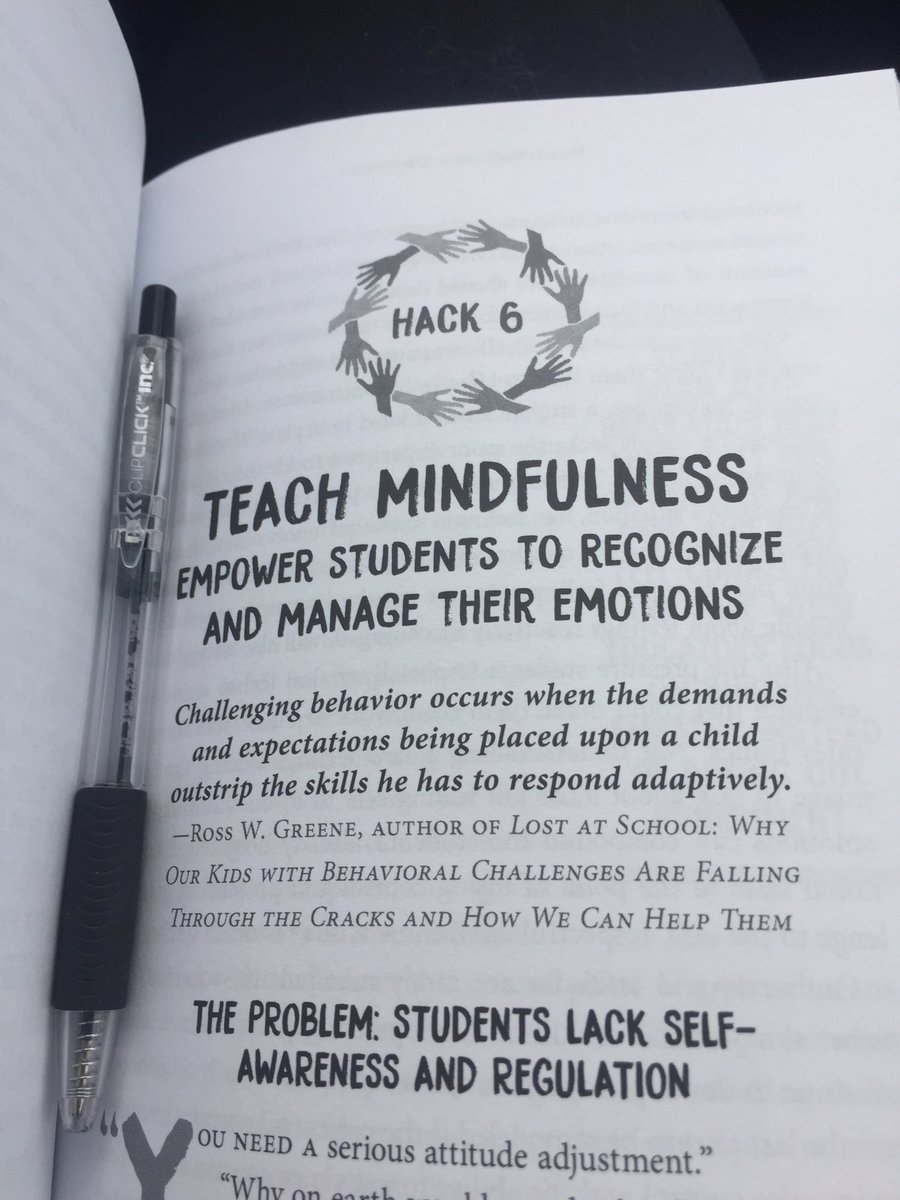 starr6_starr's tweet photo. This book has me screaming inside, “Yes! Yes! Yes!” I highly recommend this to all teachers, admin, and anyone who works with kiddos. #SEL #HackingSchoolDiscipline #growthmindset #selfregulation #Mindfulness #SELmatters @NmaynardEdu @WeinsteinEdu https://t.co/iTppcxPh29