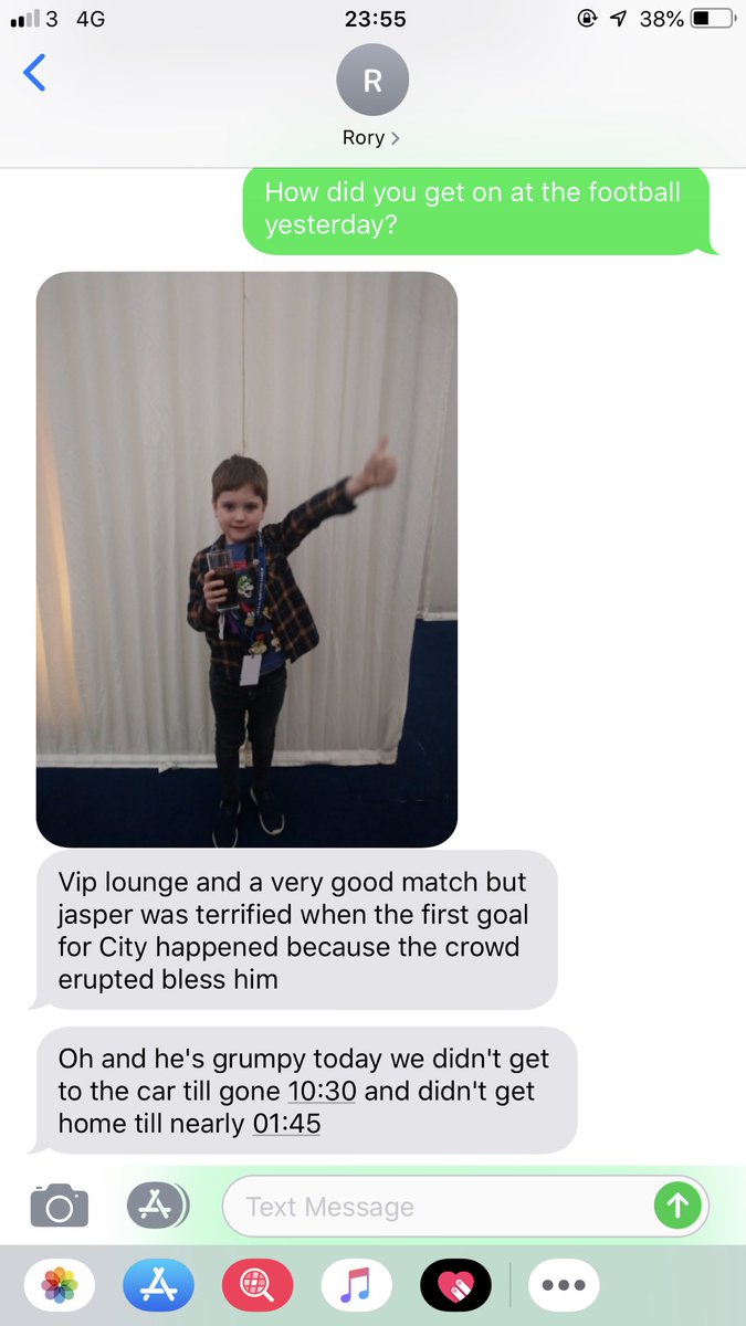 OrchidLidia's tweet photo. My 5yo cousin went to his first football match last night. VIP lounge at the City v Spurs game. I’ve never seen anything so adorable https://t.co/5riOIYogmL