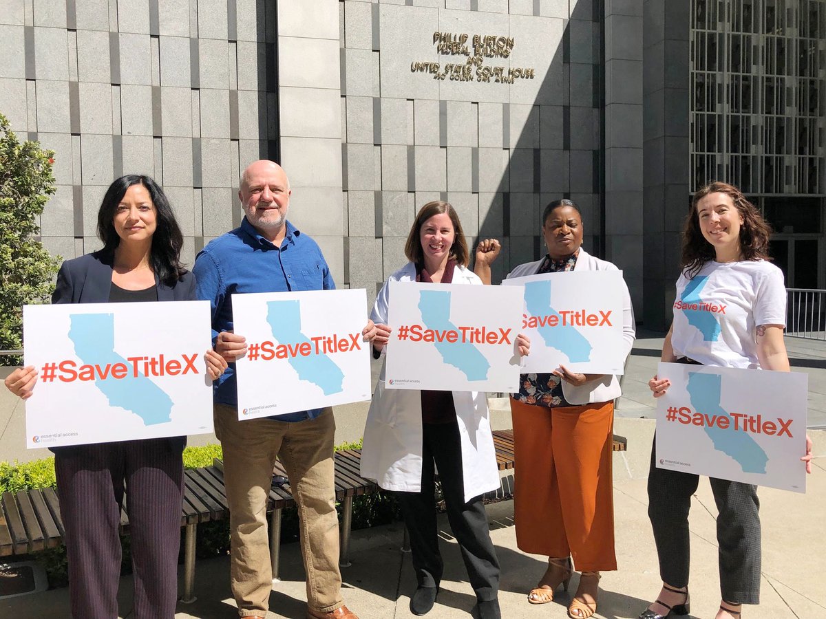 EssnAccessHlth's tweet photo. Today, we went to court in San Francisco to ensure all patients have access to complete health information + affordable birth control – regardless of their income, where they live or if they have health insurance. #SaveTitleX https://t.co/A7jK73VnCL