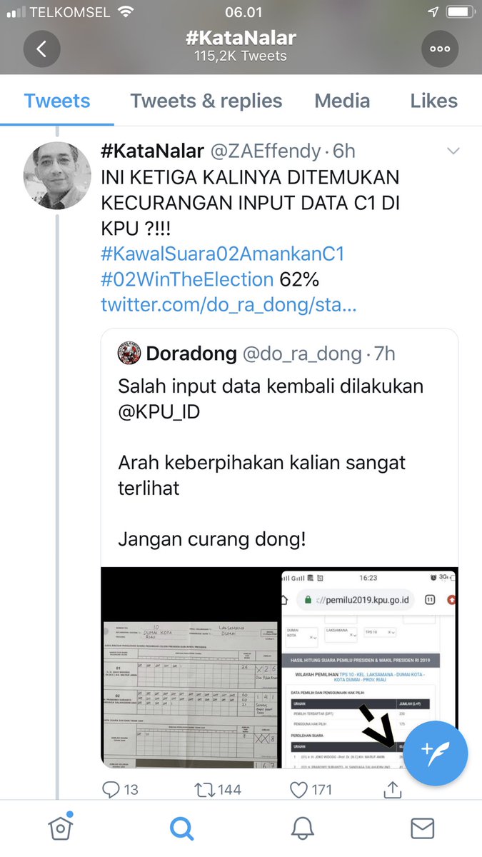 asmanadia's tweet photo. Semua mata rakyat sekarang mengarah ke @KPU_ID.  Pada TL @ZAEffendy  tercantum salah penginputan data, dr form C1 KPU sendiri. Jika benar mohon dikoreksi. Smg kesalahan serupa tdk terjadi lg, agar tenang hati rakyat bersandar pada KPU. Jika tdk benar bisa diluruskan. Ty🙏 https://t.co/L9DLocRbss