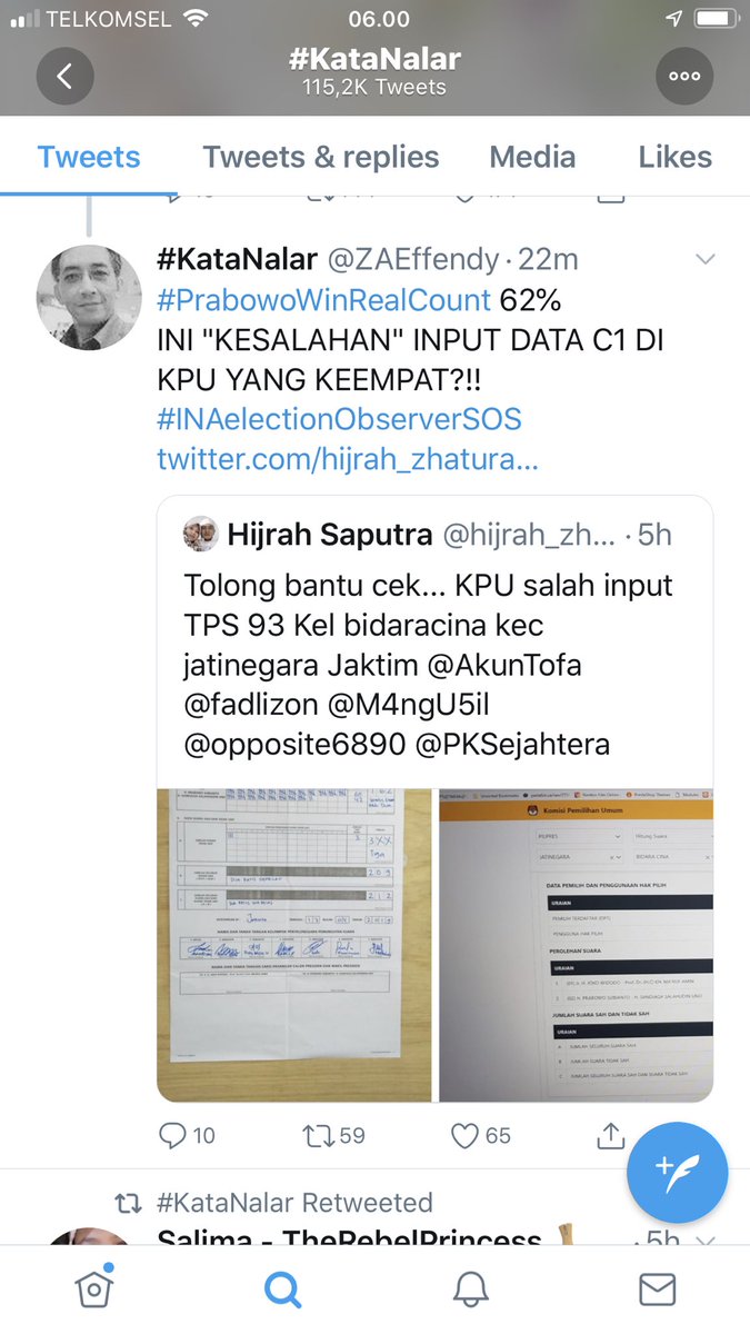 asmanadia's tweet photo. Semua mata rakyat sekarang mengarah ke @KPU_ID.  Pada TL @ZAEffendy  tercantum salah penginputan data, dr form C1 KPU sendiri. Jika benar mohon dikoreksi. Smg kesalahan serupa tdk terjadi lg, agar tenang hati rakyat bersandar pada KPU. Jika tdk benar bisa diluruskan. Ty🙏 https://t.co/L9DLocRbss