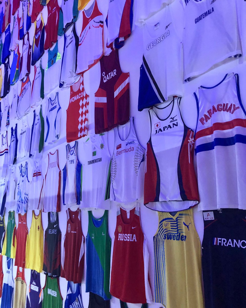 michellesammet's tweet photo. Geeking out over decades of World Athletics Championships kit 🤓

You can do, too. 

The IAAF Heritage Exhibition in Doha is open till 7 October 👉 https://t.co/Wi7D7xSYVn https://t.co/2SCzvS4tEP