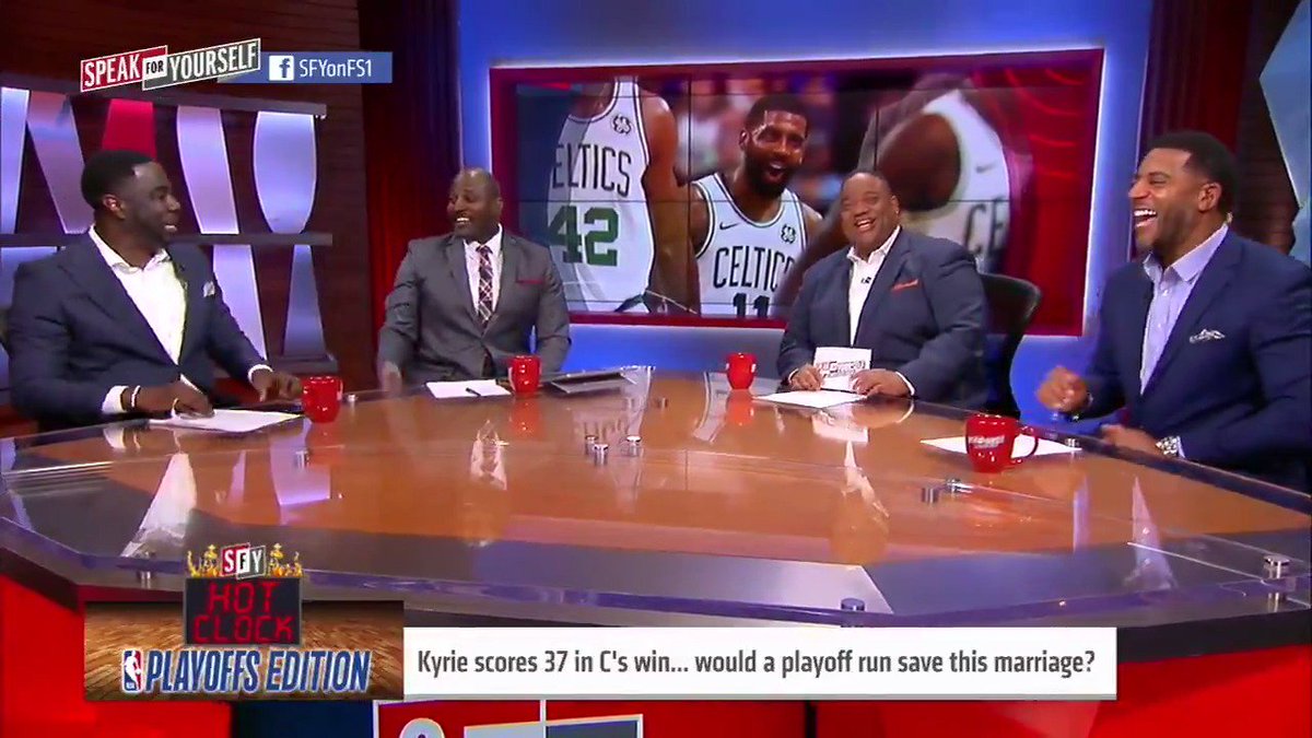 "Kyrie already left a championship squad in Cleveland with LeBron on the roster. The divorce rate tells us all we need to know. Half of marriages fail."
@MarcellusWiley doesn't believe a playoff run would save Kyrie's marriage with the Celtics