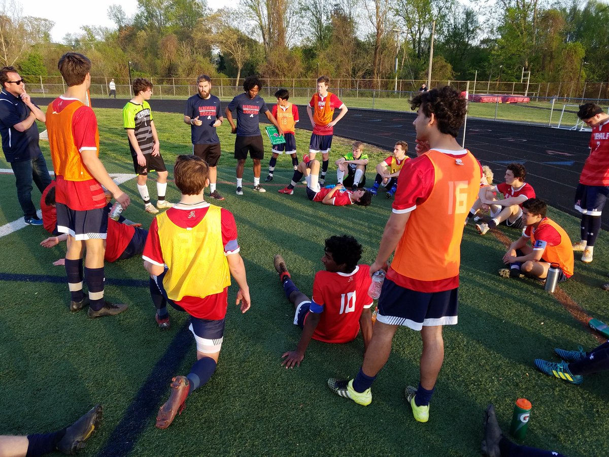 The Albemarle boys soccer team leads Powhatan 2-0 at halftime.