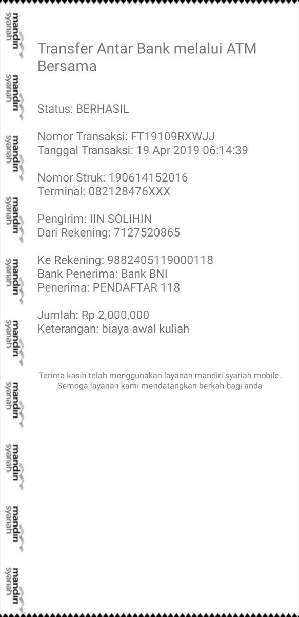 Nomor Transaksi Pada Struk Atm Bni Seputar Nomor