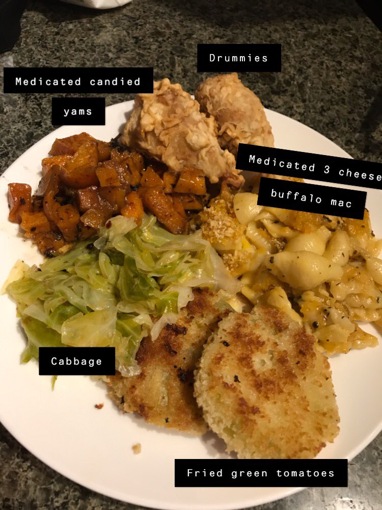 Vegan & medicated soul food dinner for my pre pre 420 dinner (I made a non medicated version too)