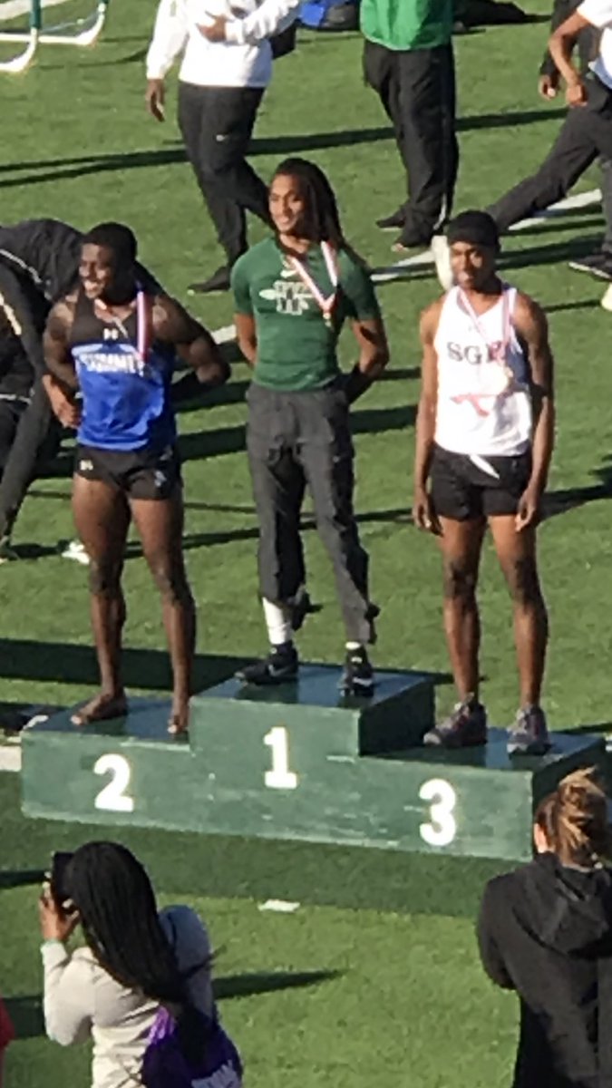 Advancing to Regionals in the 300 hurdles.  Keshawn Jackson
