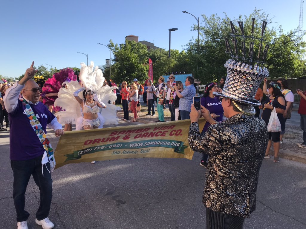 centrosa's tweet photo. Fiesta has begun! People’s parade takes over Fiesta Fiesta at Hemisfair! #downtownsatx #Fiesta2019 #fiestasa #fiestasanantonio https://t.co/zKo3oG1vs9