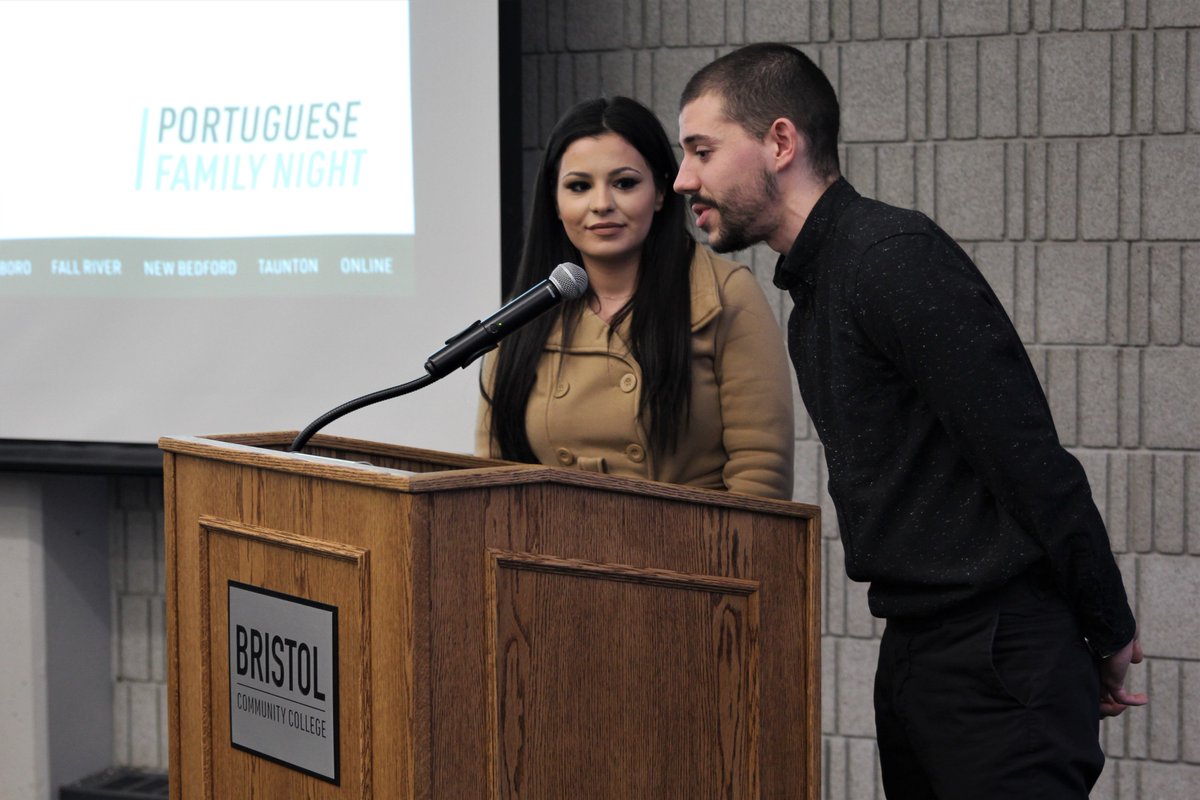 BristolCC's tweet photo. We hosted our first #Portuguese Family Night tonight, where students heard from @BristolCC faculty, students &amp; #alumni. All were invited to learn about @Bristolcc while enjoying a dinner buffet &amp; entertainment! https://t.co/wAIgvEzWOS