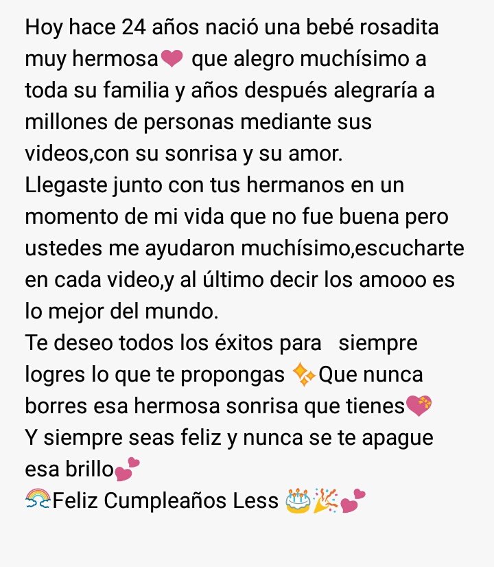 poesykaren's tweet photo. 🎉FELIZ CUMPLEAÑOS LESS🎂
Te quiero muchísimo ✨
Psdt: perdón por no hacer algo mejor
@PPTeamLesslie https://t.co/CkFZlLEaFY