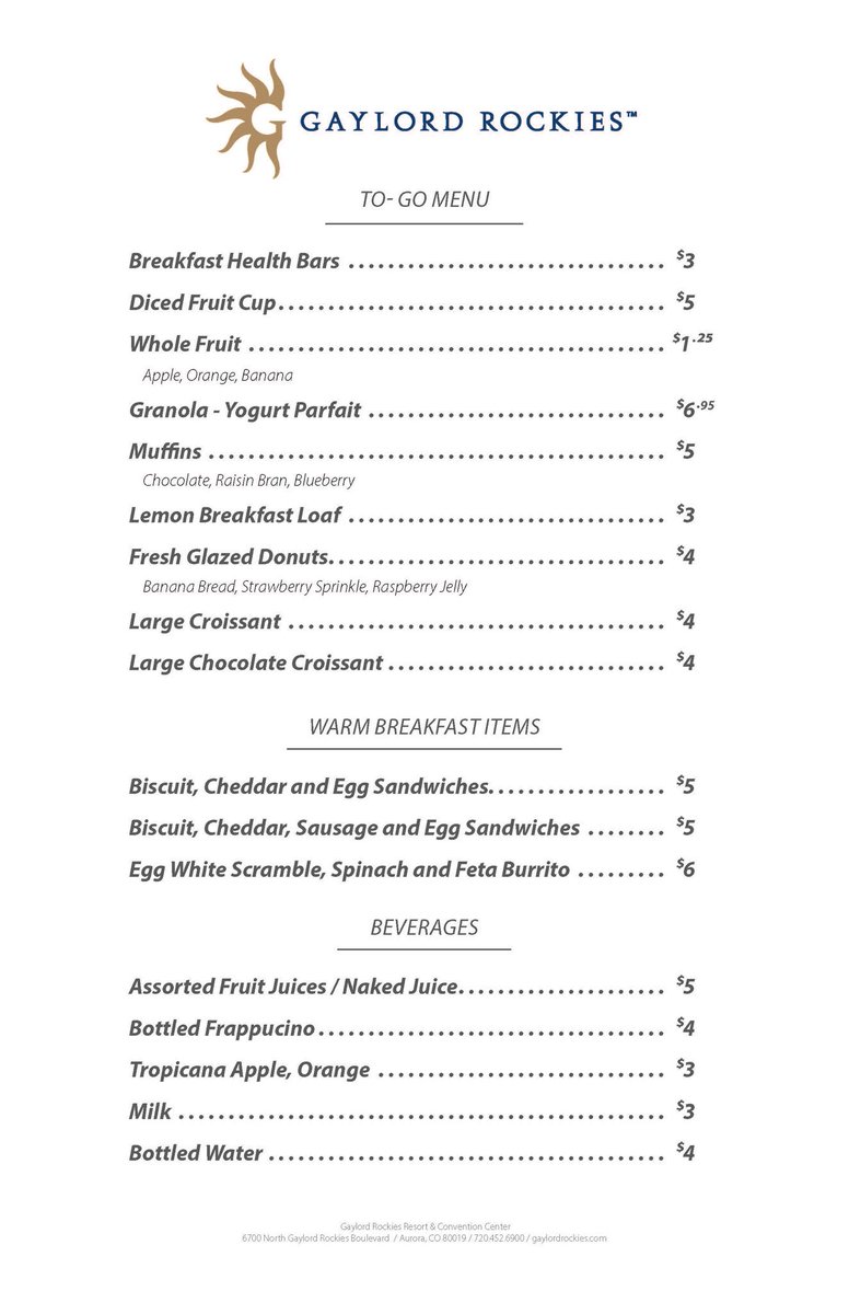 ColoradoFBLA's tweet photo. You won’t go hungry at the @gaylordrockies - check out the 🔥🔥🔥 breakfast and dinner menus for FBLA! #foodoptions #coslc19 #coloradofbla #cofbla19 #inspiretoinnovate #reservationsnotrequired https://t.co/xRS6oT7G2K