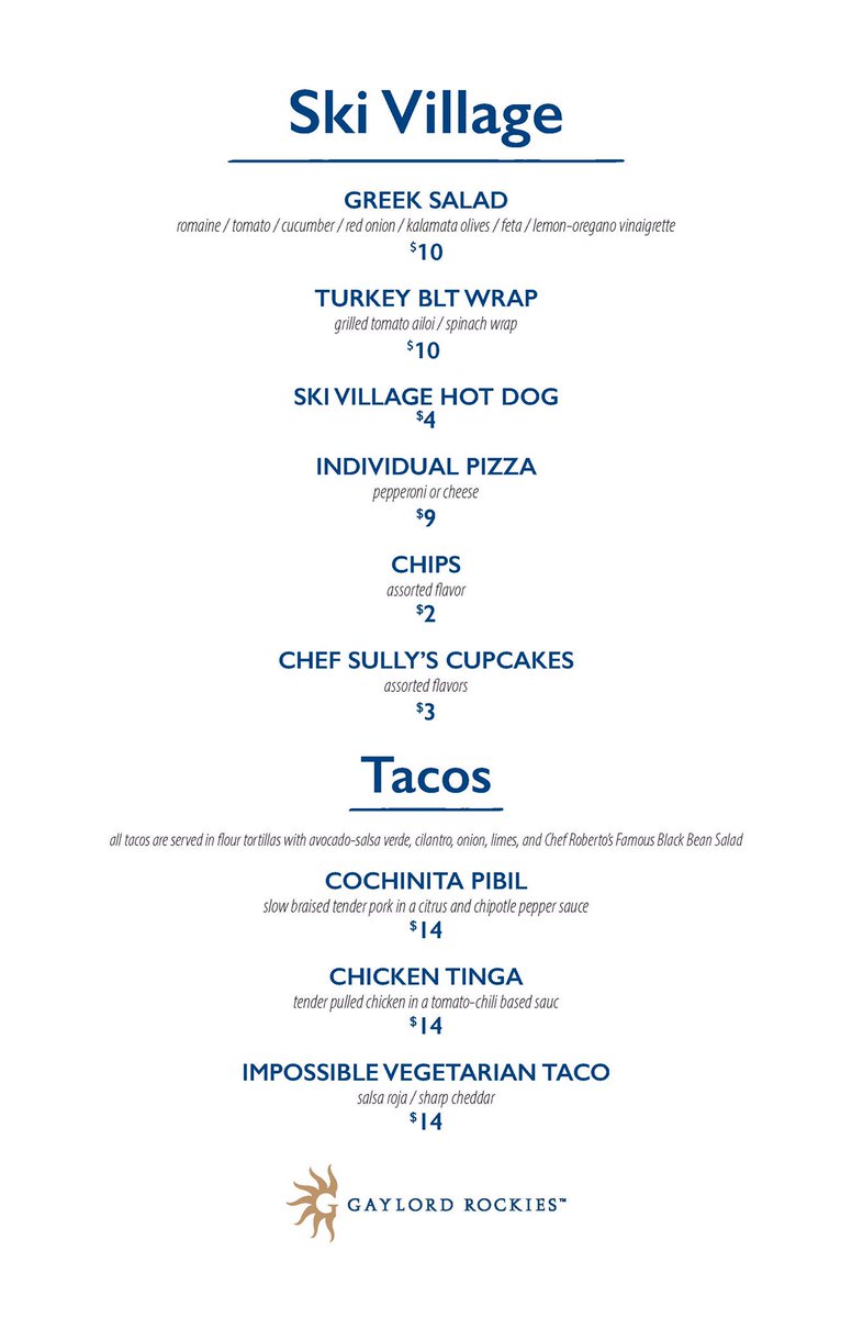 ColoradoFBLA's tweet photo. You won’t go hungry at the @gaylordrockies - check out the 🔥🔥🔥 breakfast and dinner menus for FBLA! #foodoptions #coslc19 #coloradofbla #cofbla19 #inspiretoinnovate #reservationsnotrequired https://t.co/xRS6oT7G2K