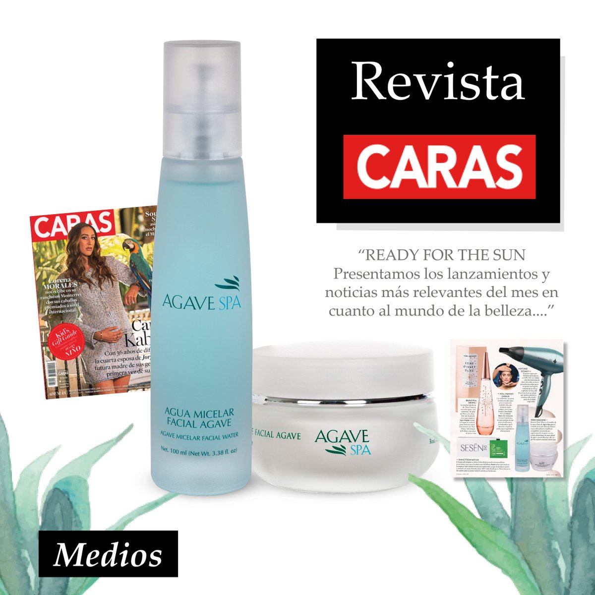 agavespamx's tweet photo. ¡Time Machine!, así nos denomino la revista @CARASmexico gracias a nuestra línea Reverse Time Effect para el cuidado dela piel. 

Estos productos están enfocados en restablecer el equilibrio a través del fitocomplejo regenerador del Agave. https://t.co/tc8QB2Kjto