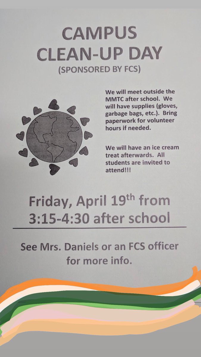 FCSmosley's tweet photo. JOIN US!!! We will give service hours and provide ice cream after!!! https://t.co/Ne1NAH2S2a