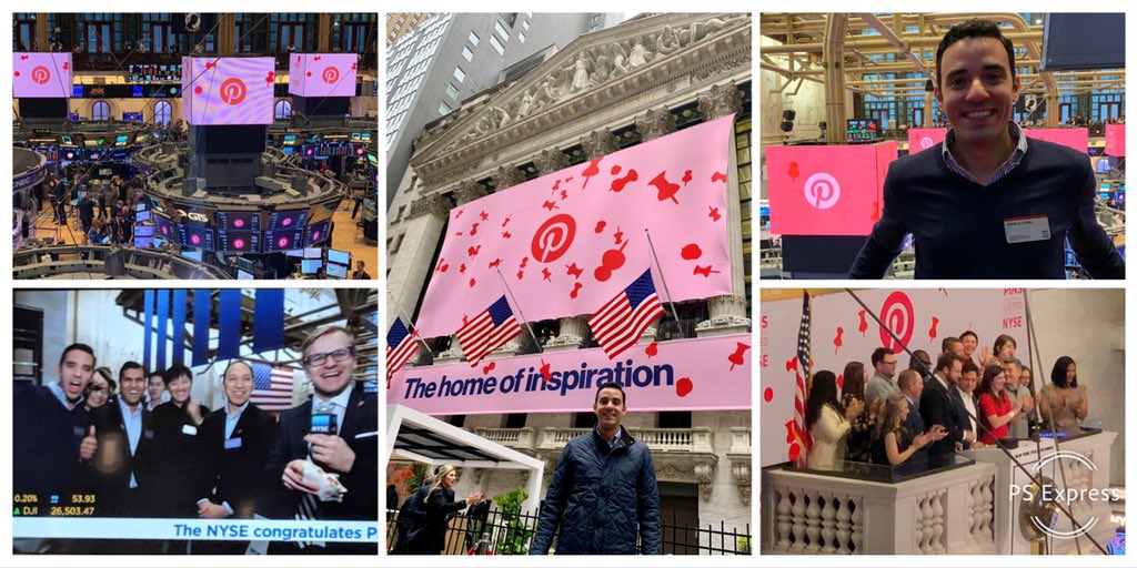 dontlivetwice's tweet photo. Incredible morning at the #NYSE as pinterest goes public! This is an important milestone on our journey. Thanks for everyone who made it happen #pinterestipo https://t.co/Hht49geed3