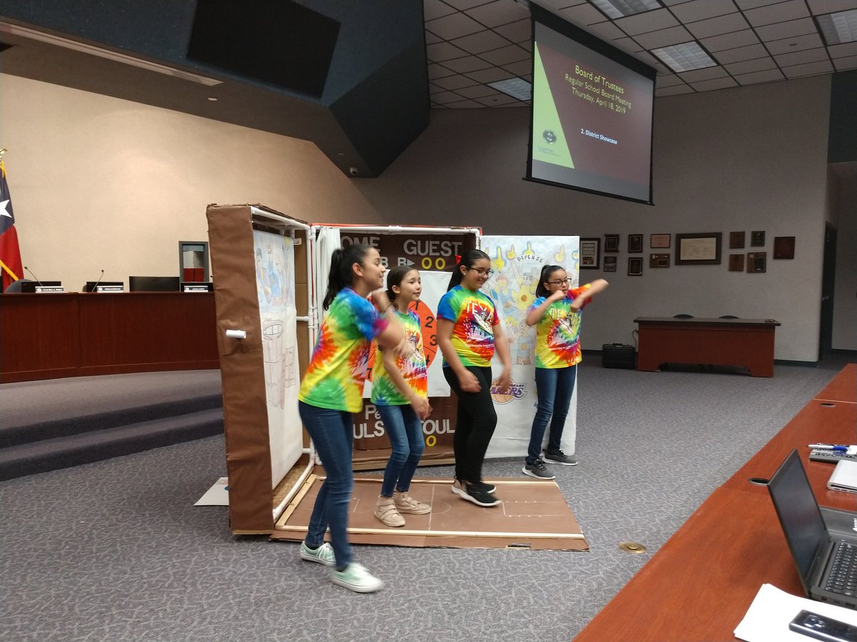 ClintISD's tweet photo. Tonight's Board Meeting opened with the Presentation of Colors by @ClintHSLions JROTC, Desert Hills Elementary students reciting the pledges and performances by the @RSEcowboys and @REMSFalcons Destination Imagination State Qualifying teams. https://t.co/kMFi9O9Lpn