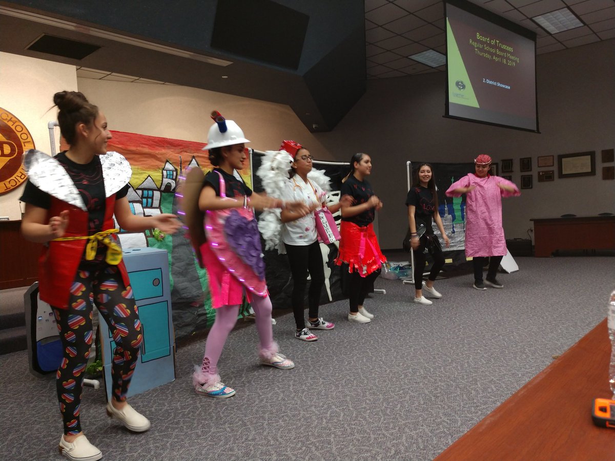 ClintISD's tweet photo. Tonight's Board Meeting opened with the Presentation of Colors by @ClintHSLions JROTC, Desert Hills Elementary students reciting the pledges and performances by the @RSEcowboys and @REMSFalcons Destination Imagination State Qualifying teams. https://t.co/kMFi9O9Lpn