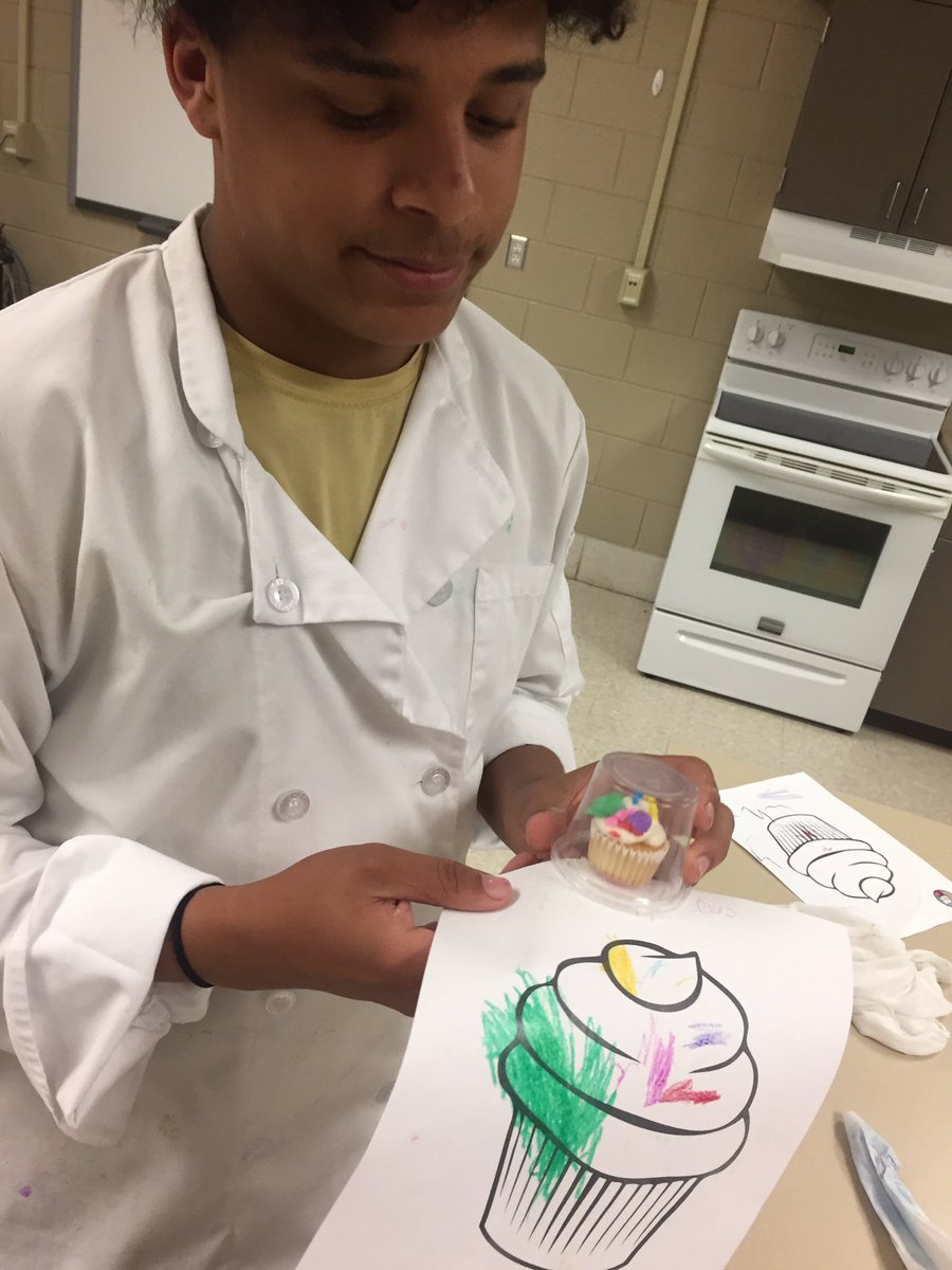 The preschoolers designed cupcakes that my culinary class recreated for them! So much fun. #RCSHSPride #RCCulinary