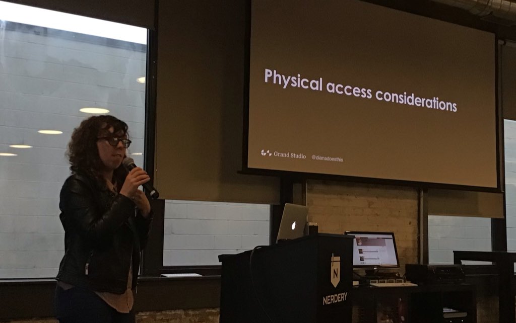 “There are things to think about in terms of speech when your’e thinking about access [no voice technology]. For example, when you’re thinking about different regions. You need to think about, ‘what kinds of accents am I going to run into?’” @dianadoesthis #a11ychi #accessibility