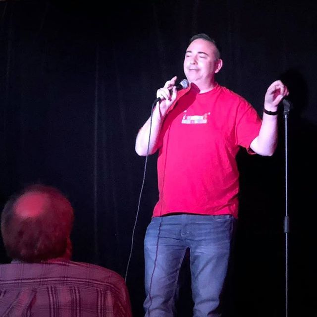 funnyaboutthat's tweet photo. We find #home in many places and one of them for me is on a #standup #comedy #stage. It's such a good feeling and a privilege to be able to enjoy that experience. Photo: Kim Le https://t.co/UeT7xmcm8Z https://t.co/4DXjY2zH0t