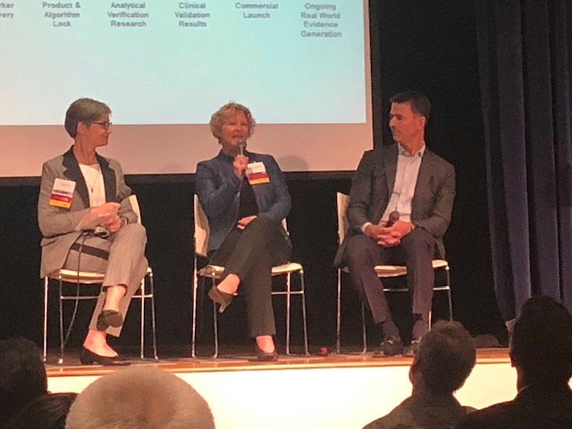 Veracyte's tweet photo. In panel discussion moderated by @lesleystolz, @BonnieAndDx and @KevinConroyCEO both point out that for molecular diagnostic tests to succeed, “you can’t cut corners” when it comes to building the clinical evidence to support them. #SFCancerSummit https://t.co/obTYQDWIYZ