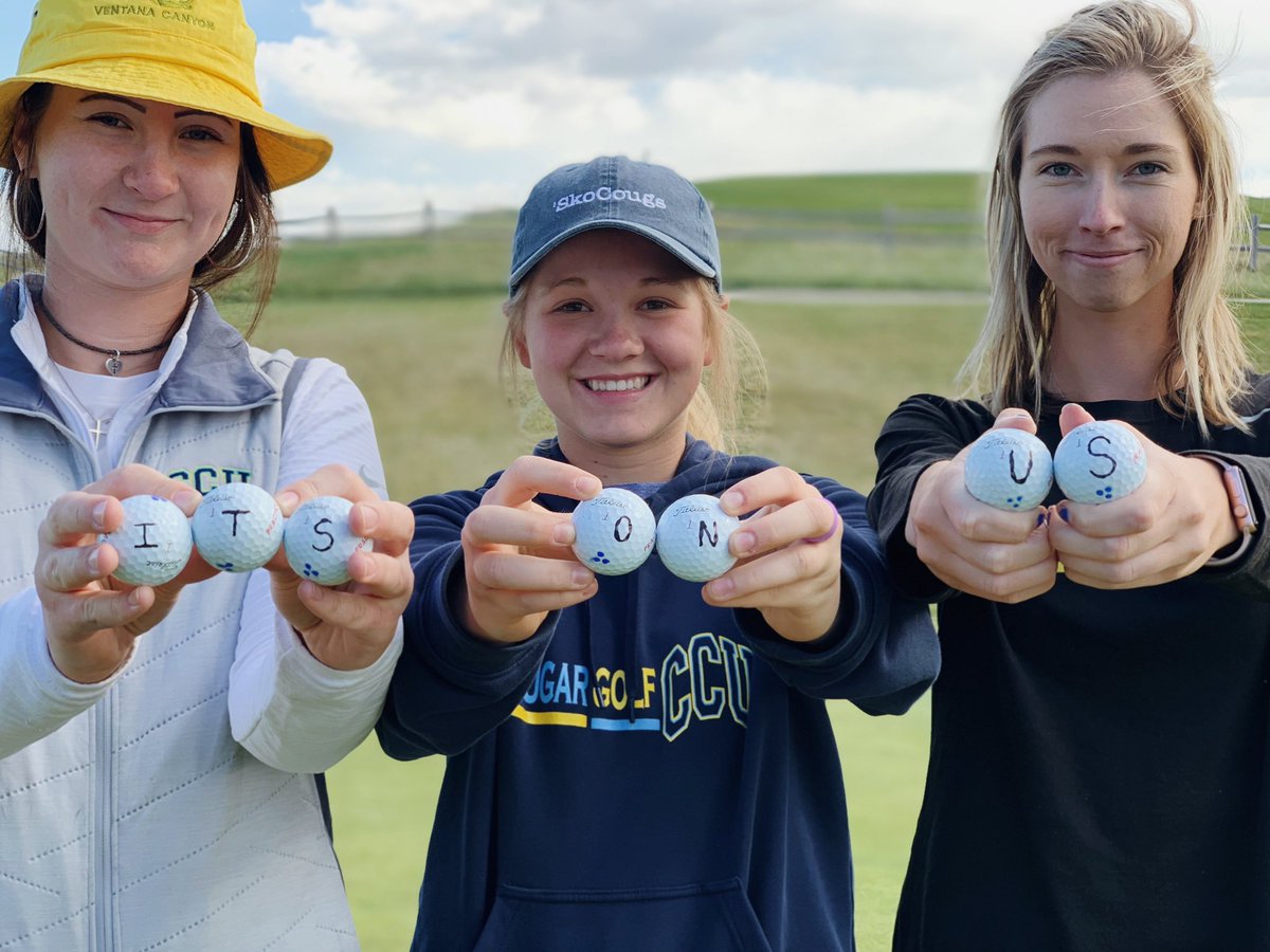 SAAC_CCU's tweet photo. | @ccu_womensgolf knows that #ItsOnUs to look out for one another. We all have the potential to make a change. Learn how and take the pledge at https://t.co/NVeqJsoec6 #StudentAthletesInAction #AwarenessElevated https://t.co/emwAQNYkkD