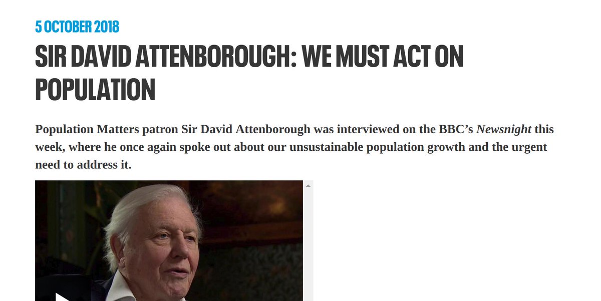 David Attenborough is another patron of Population Matters. This is what happens to people when they can't firmly pin the blame on capitalism for the ecological crisis.
#ClimateCatastrophe