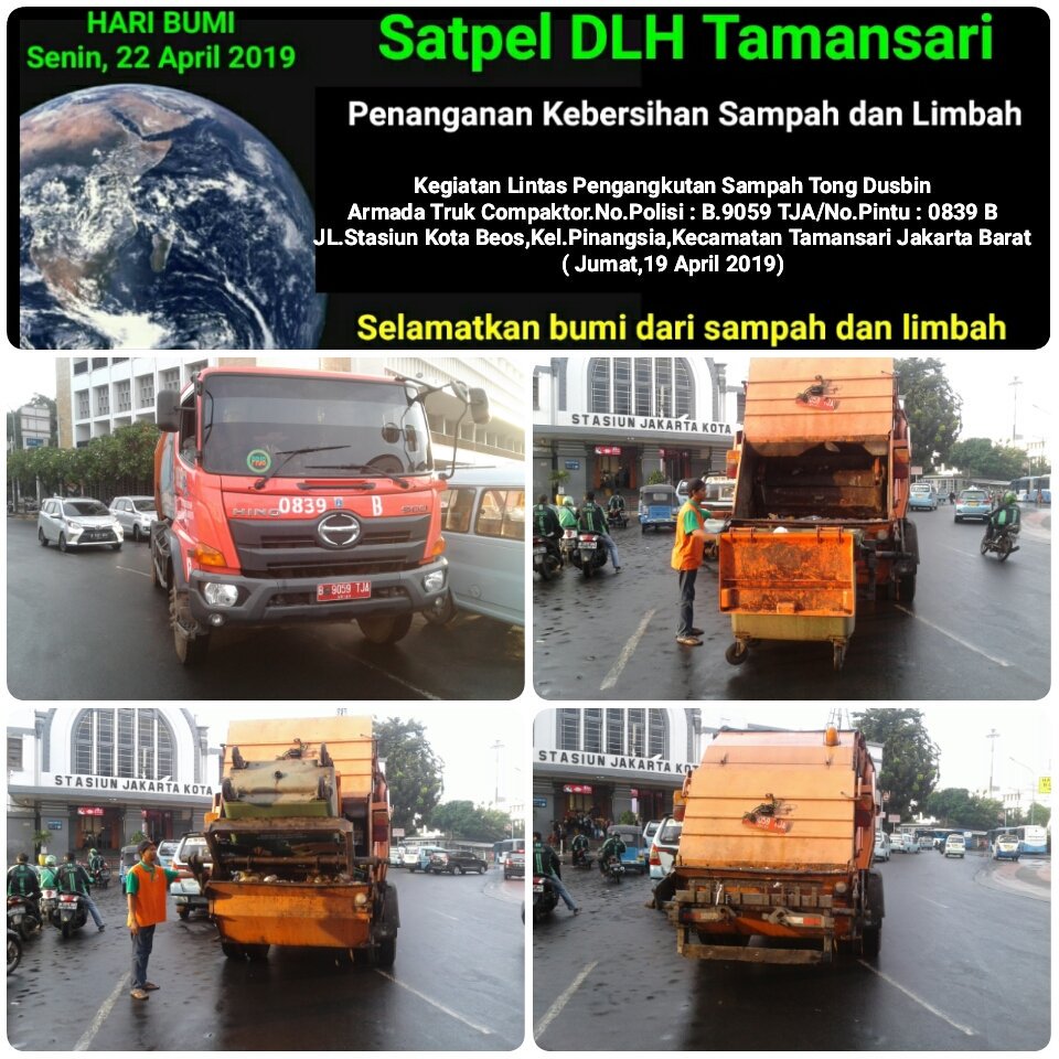 SatpelKec's tweet photo. Kegiatan Lintas Pengangkutan Sampah Tong Dusbin Kec.Tamansari 
Jakarta Barat
Jumat,19 April 2019
#8harimenujuHPSN
#dkinyokkerjabakti
#roadtoHPSNday
#haripedulisampahnasional
#dinaslhdki
#smartpeople
#jakartabersih
#bhayplastik
#likeforlike
#hpsn2019 https://t.co/1o212ZyT3j