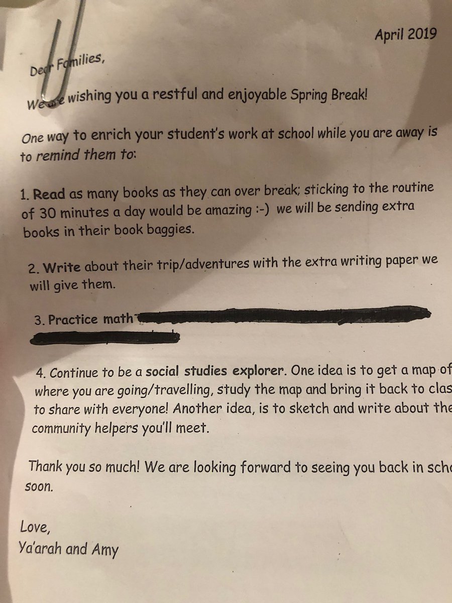 dyank1's tweet photo. Things have gone too far. My 1st graders homework was redacted #redactions #RedactedReport https://t.co/wGHFfLaWmw