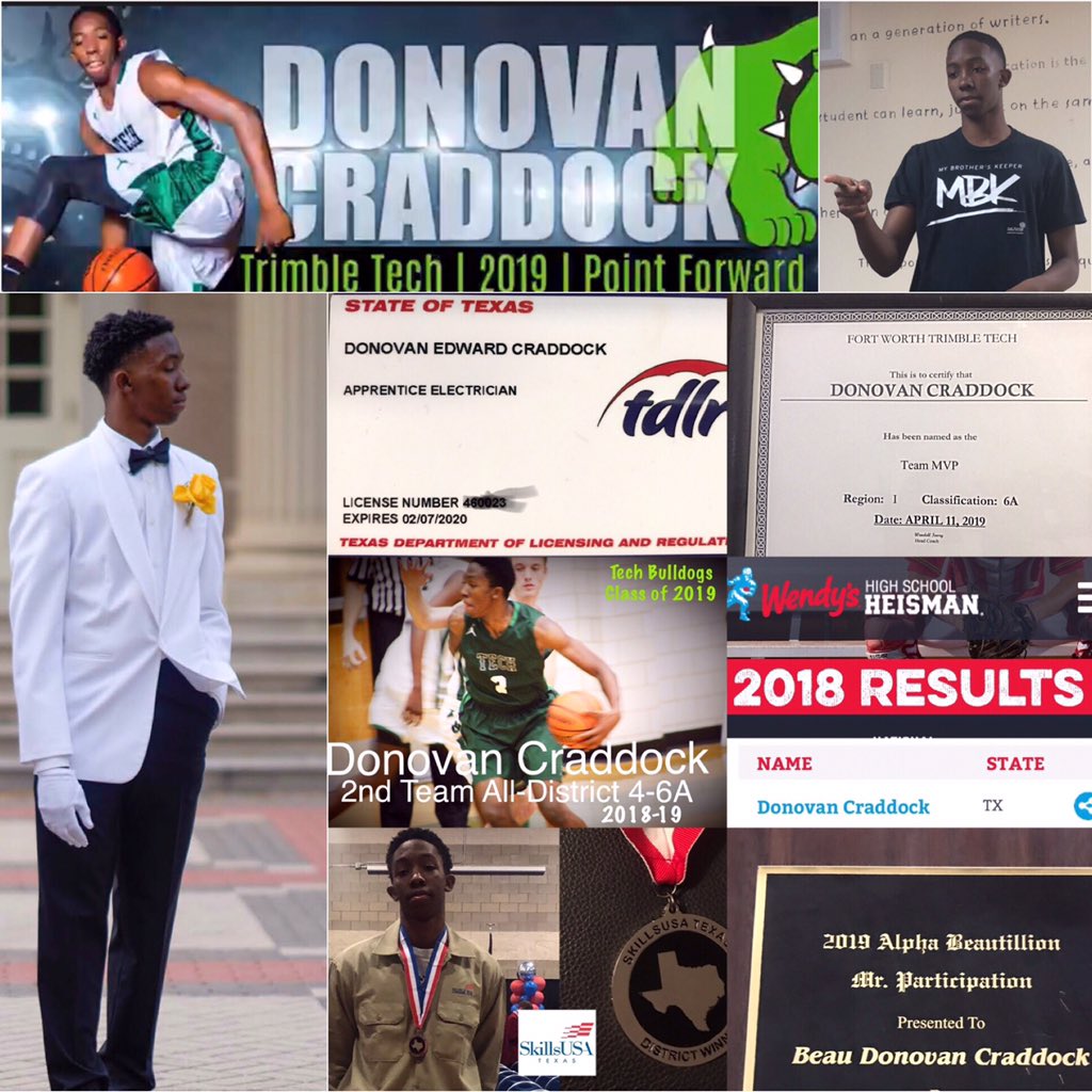 Dock_4Life's tweet photo. At 17 years old Donovan U accomplished👏🏾 Scholar+Athlete+Tradesman+Service+Character+Leadership+WorkEthics+
Toughness=♾...Approaching your 18th🎂B-day @tha__Doc I am beyond proud of U 🤗😘#All-American #FWISDAllstar #skillspaybills #SkillsUSATX #decisiontime @TechBulldogs_BB https://t.co/fcbhMSnr7t