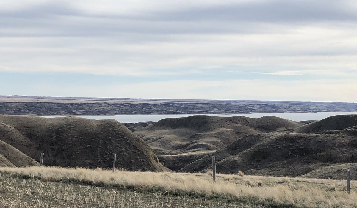SeCanLauren's tweet photo. Ahhh the views floating fertilizer #SnakebiteCoulee #LakeDiefenbaker #FavouritePlaceOnEarth #Plant19 #Sask https://t.co/i44tZWYjTT